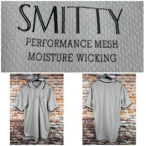 Smitty Performance Mesh Moisture Wicking Umpire Gray Polo Shirt Small